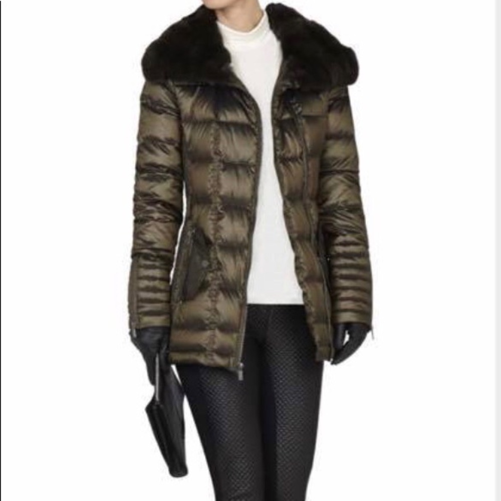 BCBG Maxazria Faux Trim Coat